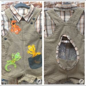 Hand Crafted Clothes Pin/Peg bag Upcycled Embroidered Child's Romper and Shirt